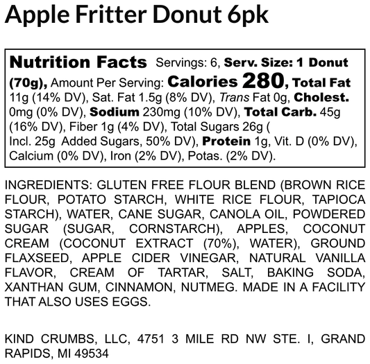 Apple Fritter Donuts, 6 Pack, Case (8)