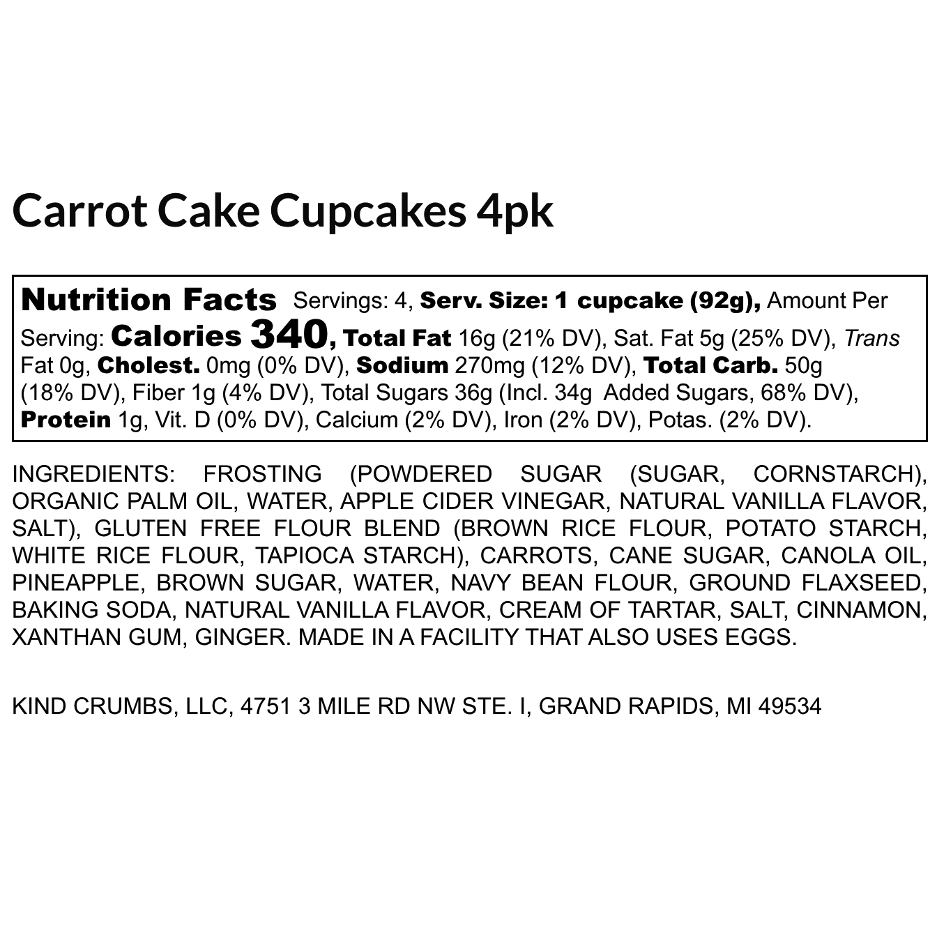 Carrot Cupcakes, Case (12)