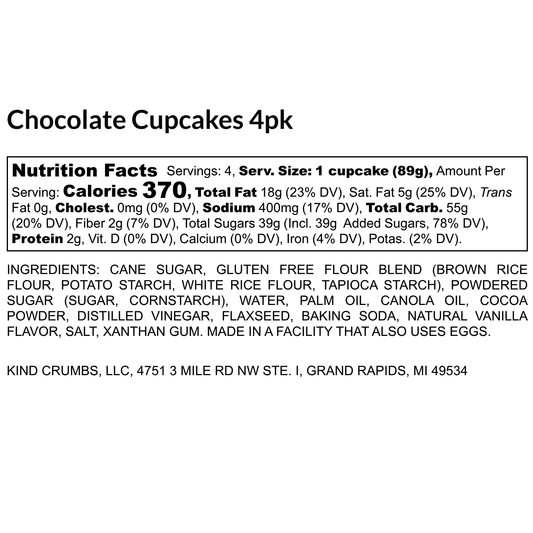 Chocolate Cupcakes, Half Case (6)