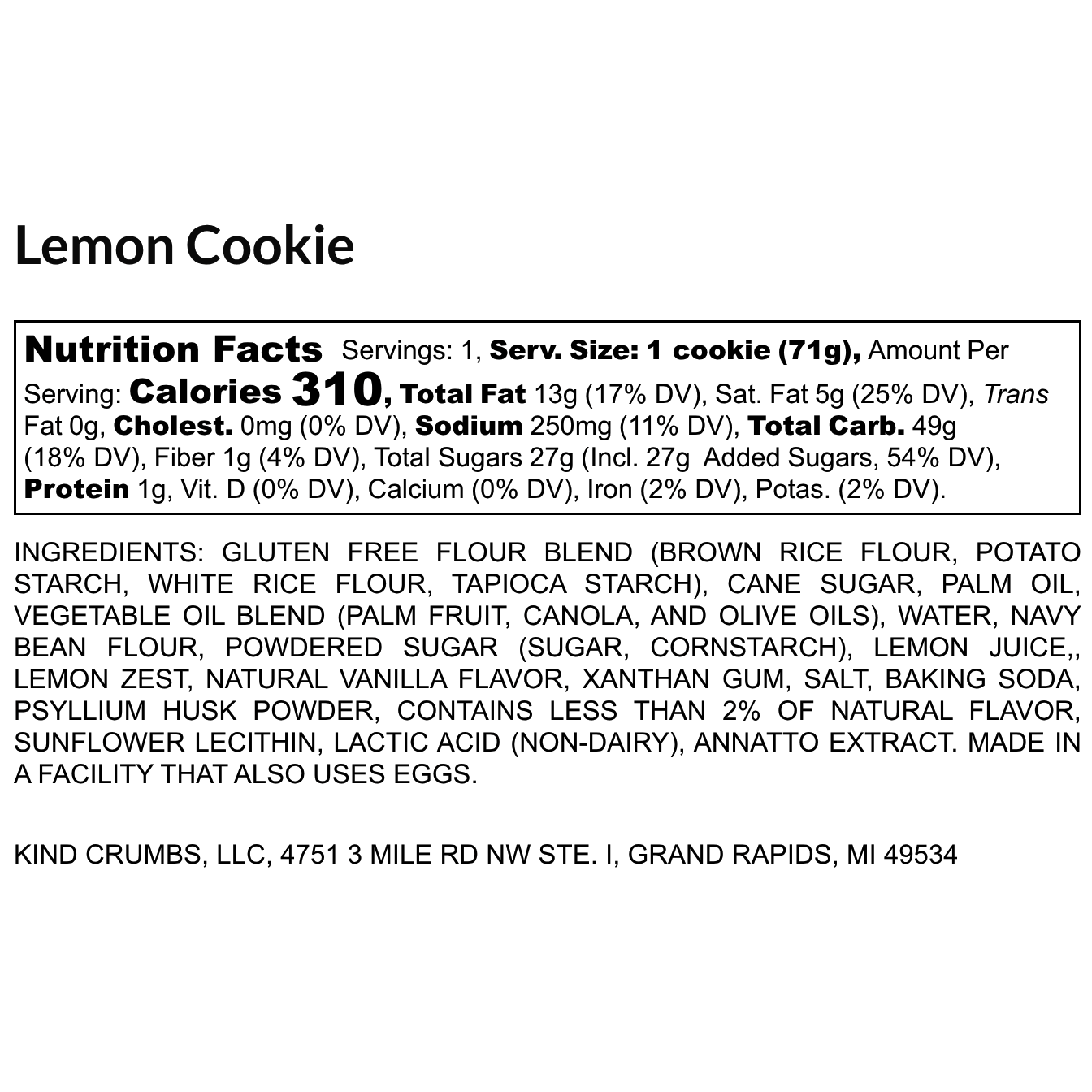 Lemon Cookie Single, Case (24)