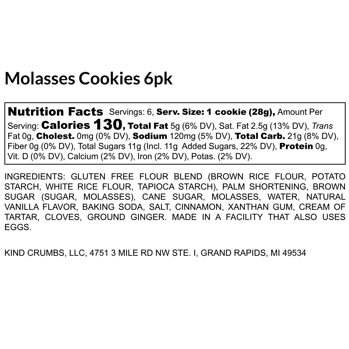 Molasses Cookies, Case (12)