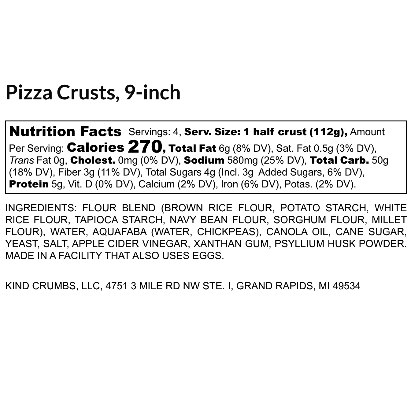Pizza Crust, 9," 2 Pack, Case (6)