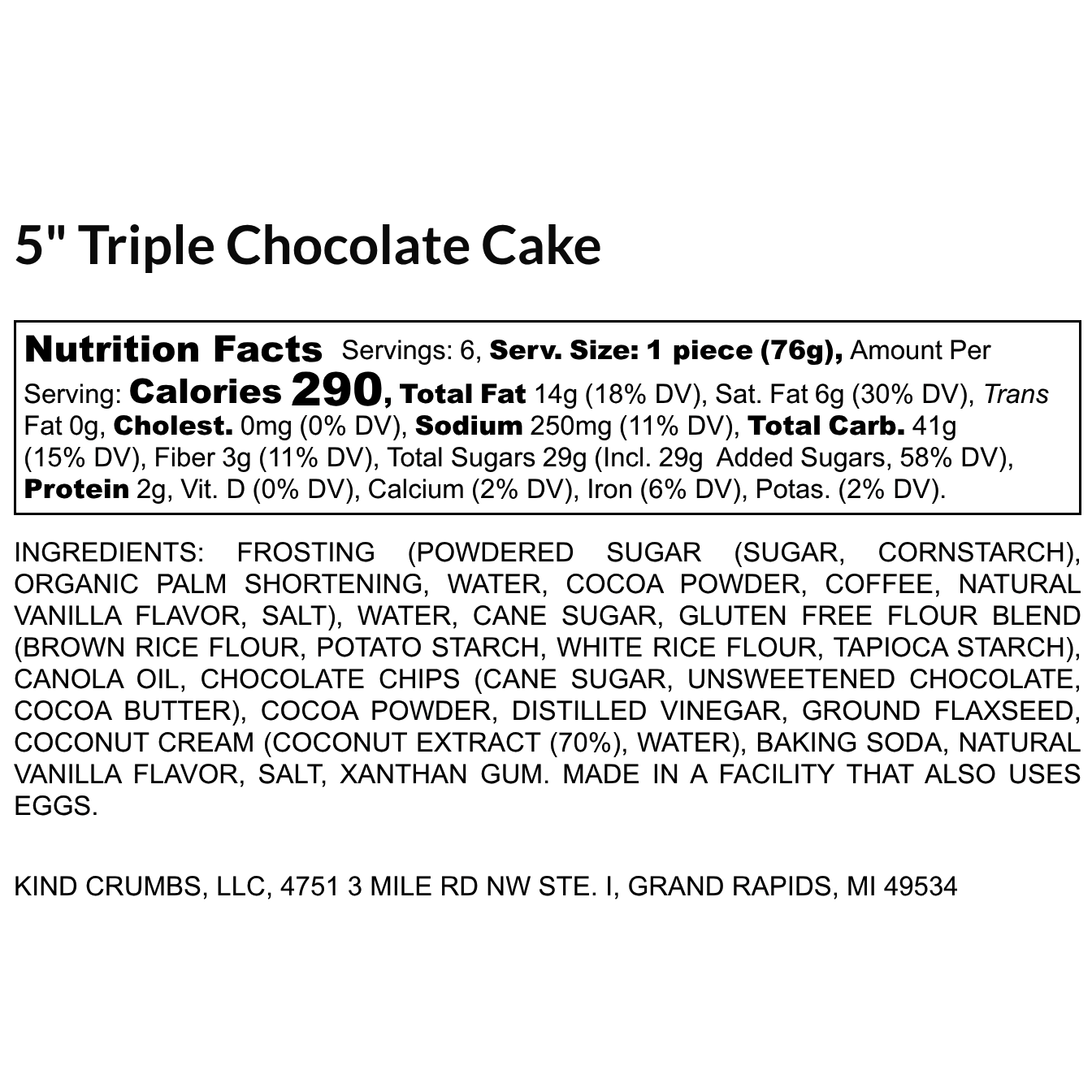 5" Triple Chocolate Cake - Half Case (4)