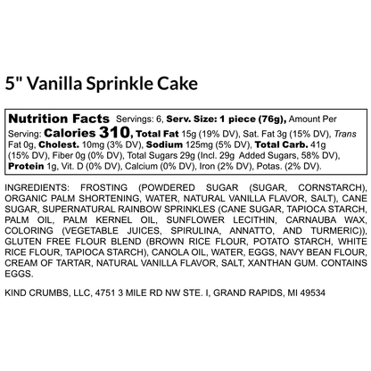 5" Vanilla Sprinkle Cake - Half Case (4)