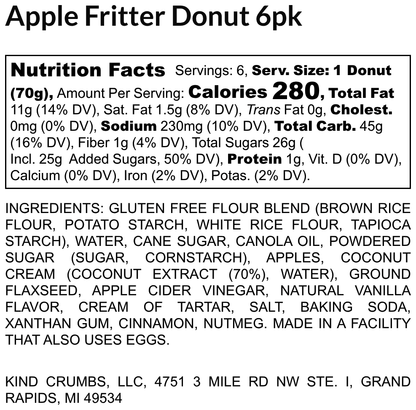 Apple Fritter Donuts, 6 Pack, Case (8)
