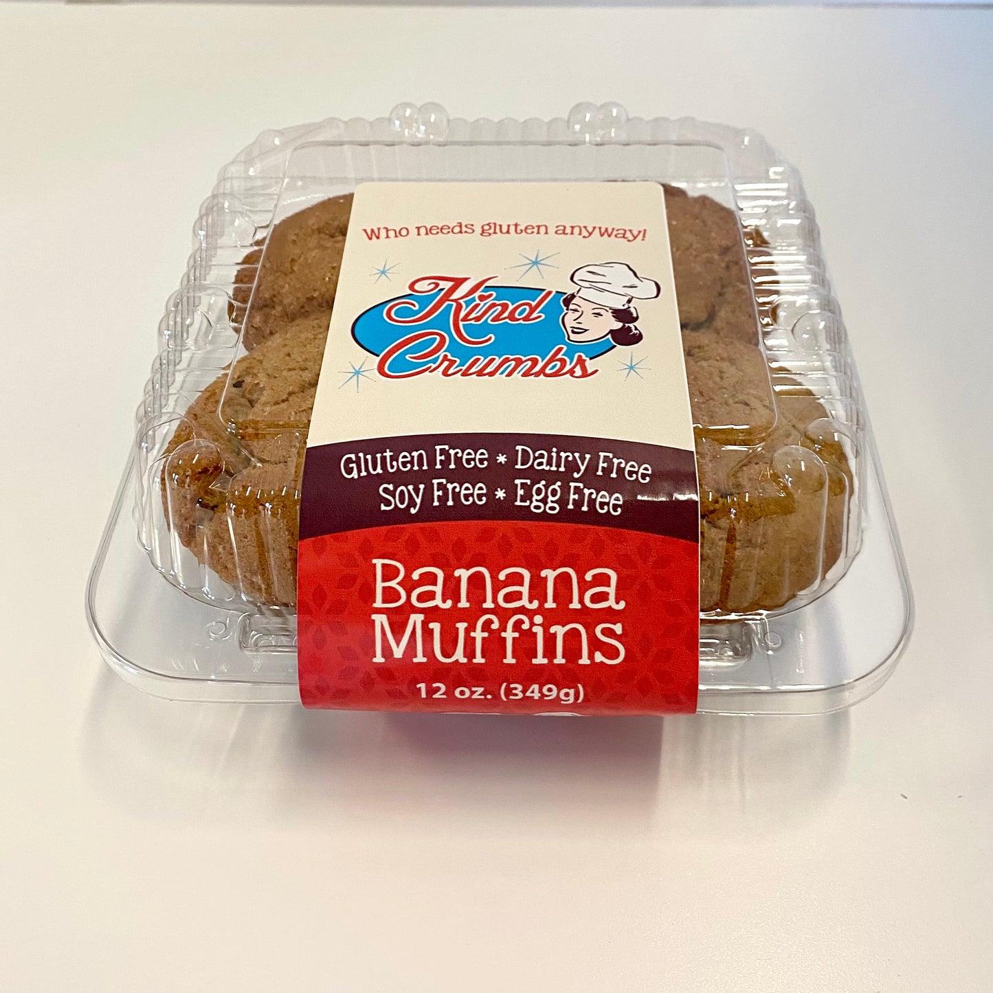 Banana Muffins, 4 Pack, Case (12)