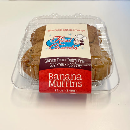 Banana Muffins, 4 Pack, Case (12)