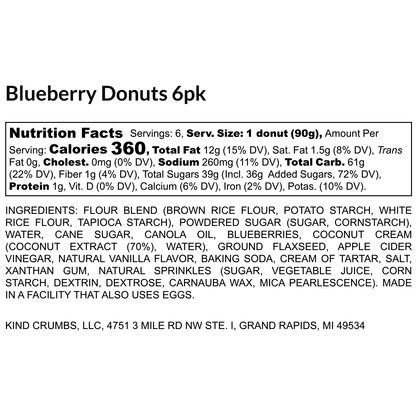 Blueberry Donuts, 6 Pack, Case (8)