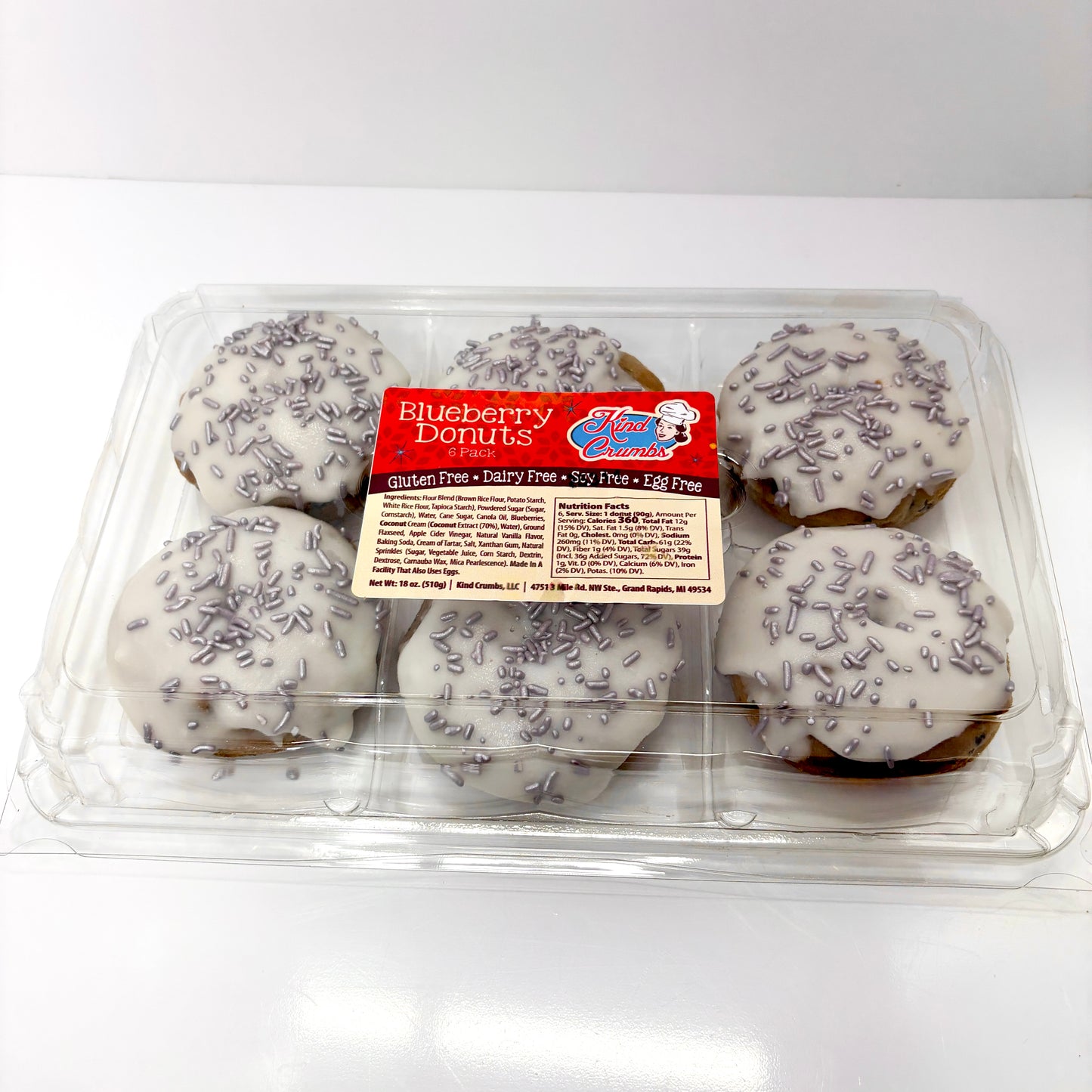 Blueberry Donuts, 6 Pack, Case (8)