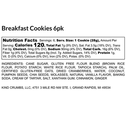 Breakfast Cookies, Half Case (6)