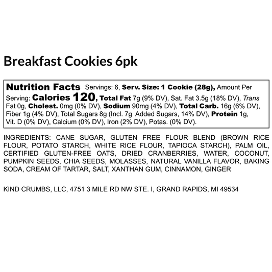 Breakfast Cookies, Half Case (6)
