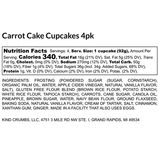 Carrot Cupcakes, Half Case (6)