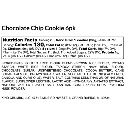 Chocolate Chip Cookies, Half Case (6)