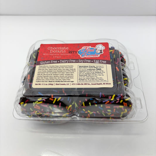 Chocolate Sprinkle Donuts, 6 Pack, Half Case (4)