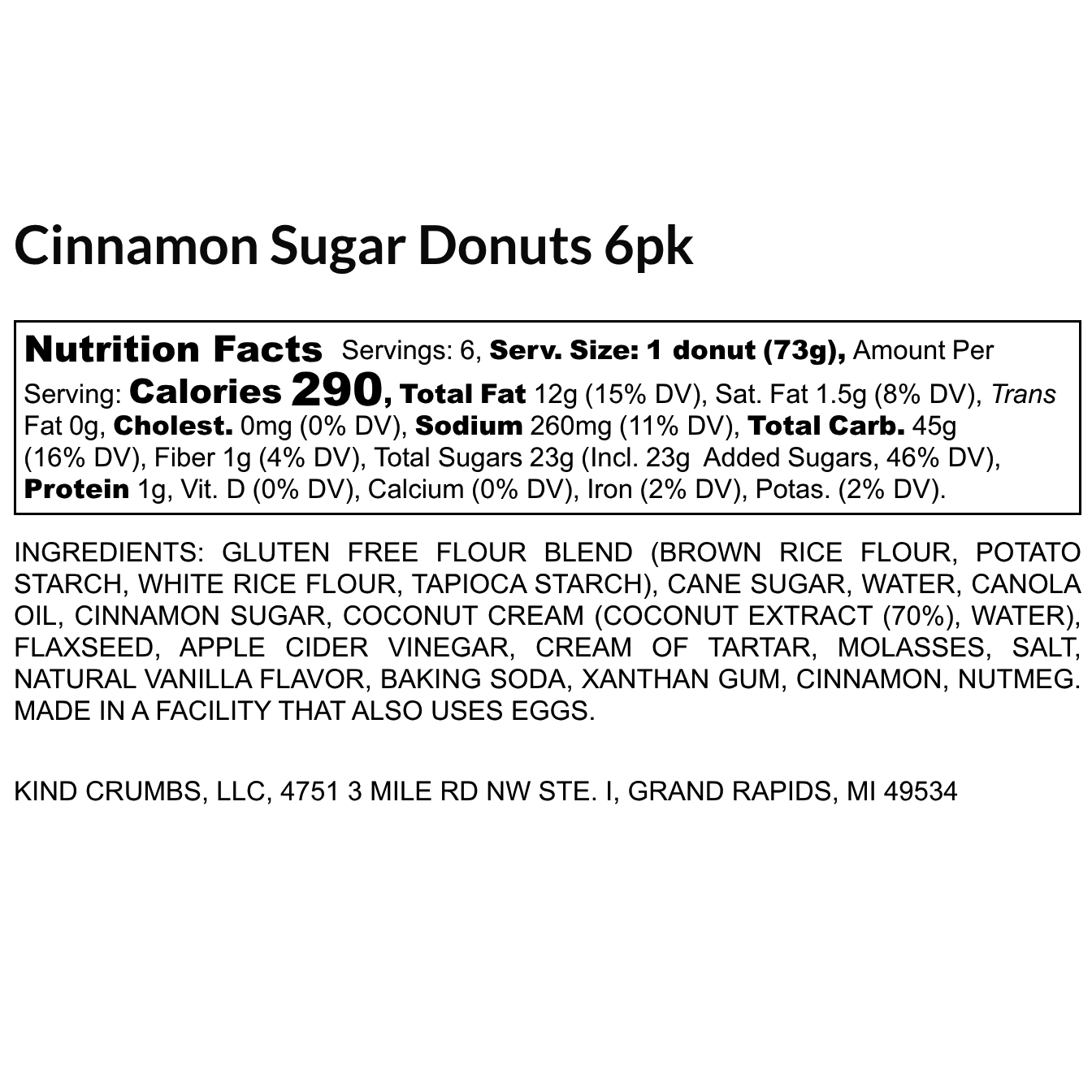 Cinnamon Sugar Donuts, 6 Pack, Half Case (4)