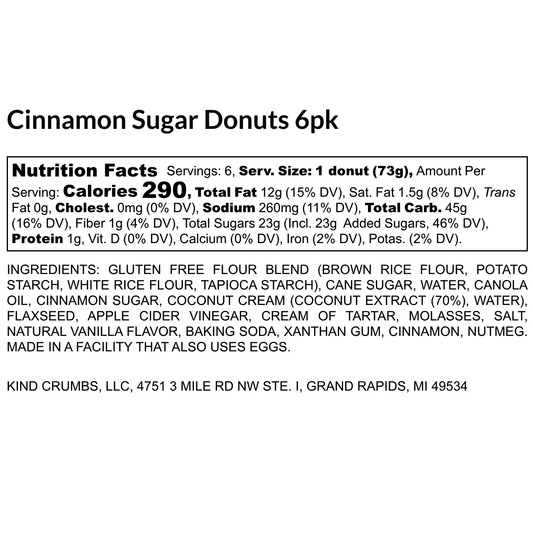 Cinnamon Sugar Donuts, 6 Pack, Half Case (4)