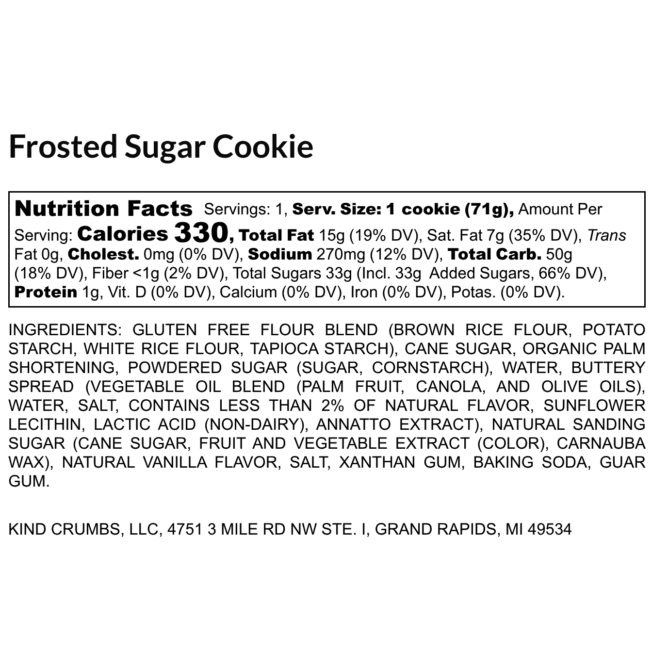 Frosted Sugar Cookie Single, Case (24)
