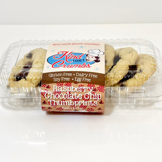 Raspberry Chocolate Chip Thumbprints, Half Case (6)