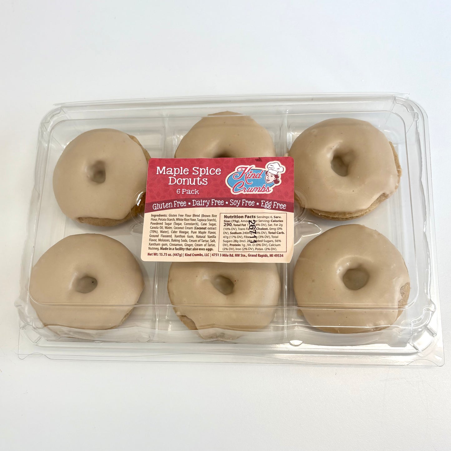 Maple Spice Donuts, 6 pack, Case (8)