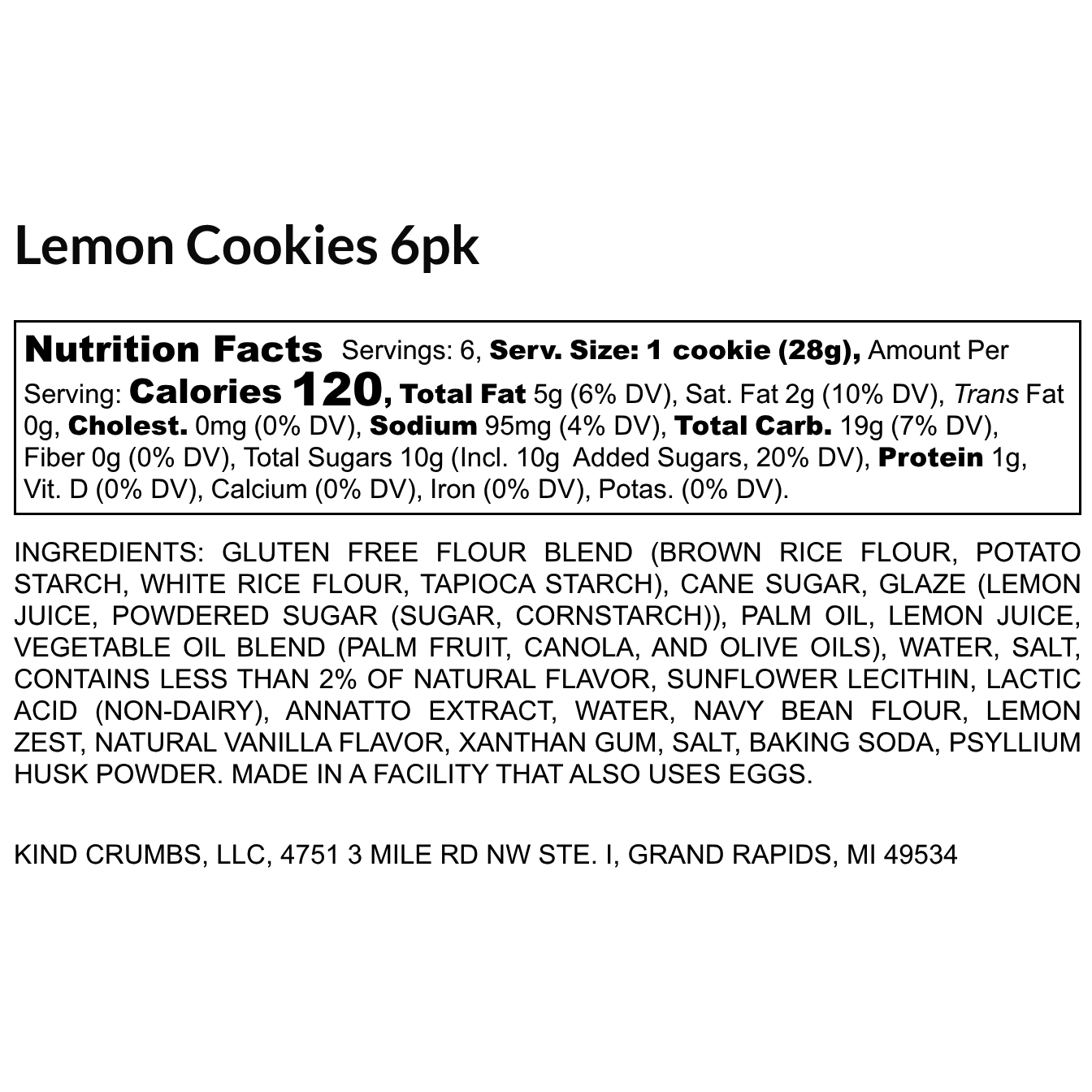 Lemon Cookies, Half Case (6)