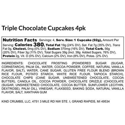 Triple Chocolate Cupcakes, Half Case (6)