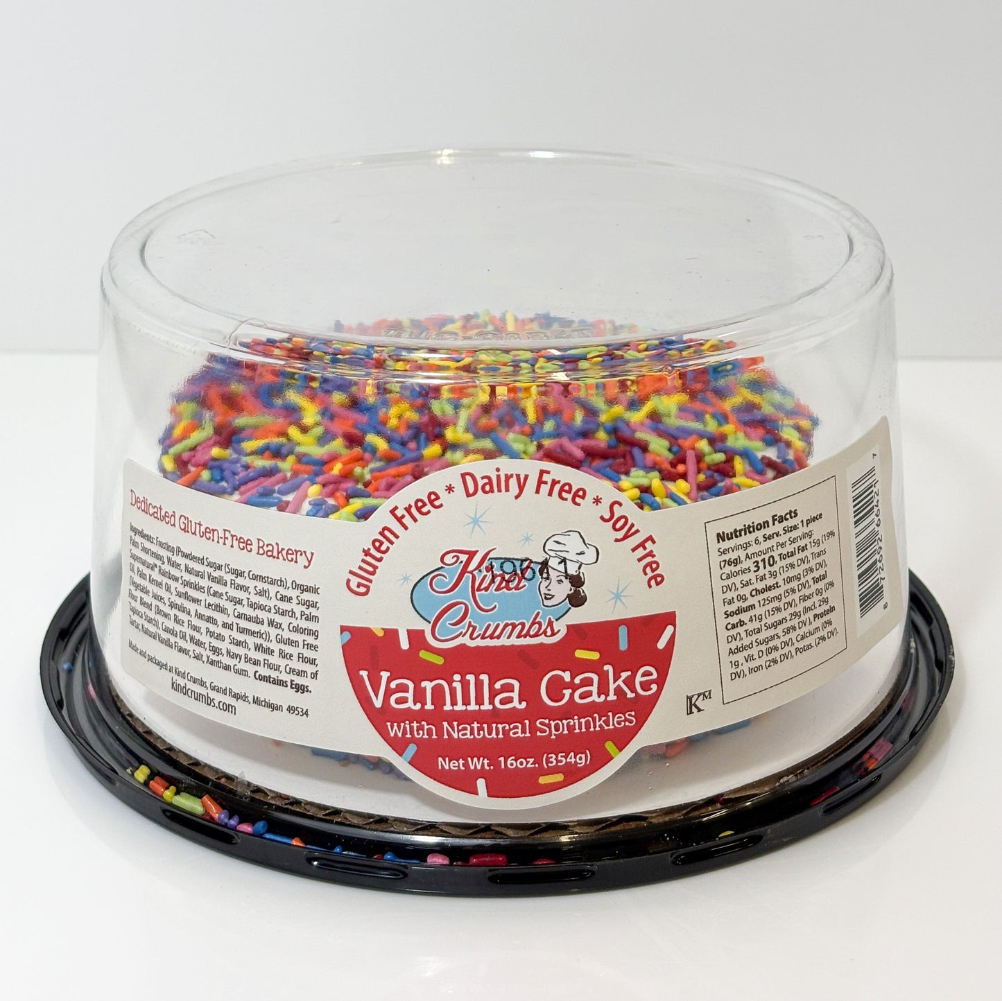5" Vanilla Sprinkle Cake - Half Case (4)